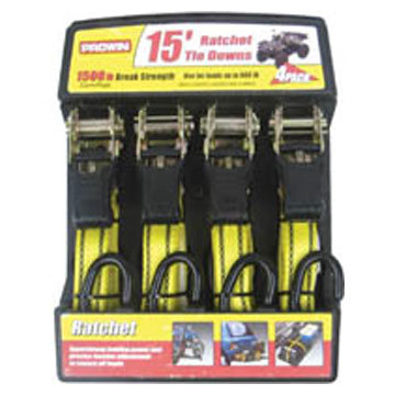4pc Ratchet Tie Down Rubber Grip
