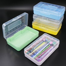 SUNSHING Plastic Pencil Case Large Poly Pen Storage Container Pencil Box with Organizer