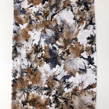 Leaf Design Rayon Semi-Digital Super Fabric With Stone
