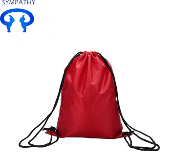 Custom drawstring double shoulder bag pocket