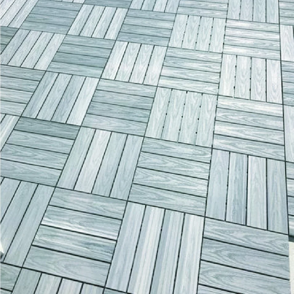 Co-Extrusion DIY Interlocking Flooring Tiles Outdoor Waterproof WPC Deck Tiles