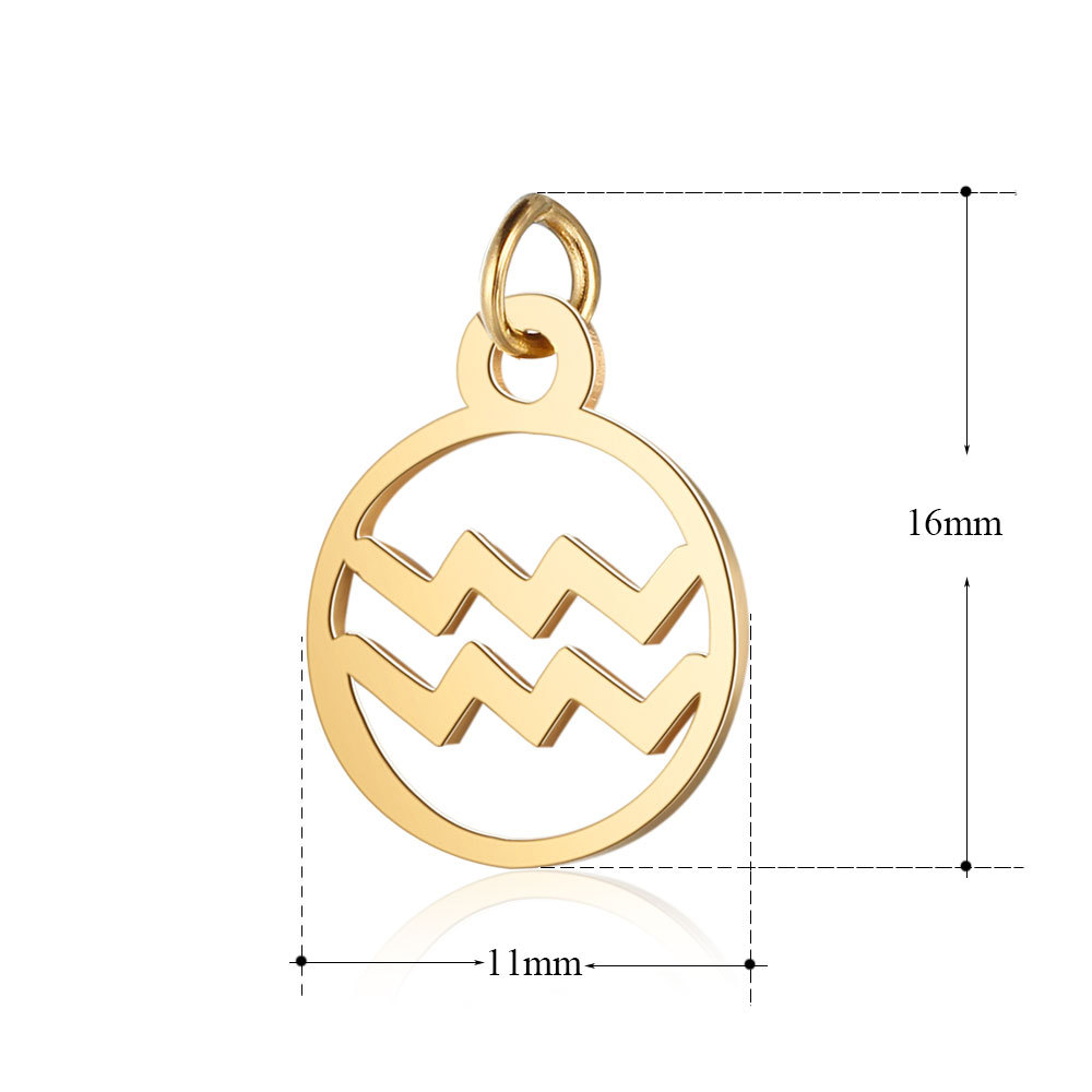 12 Chinese gold zodiac necklace pendant jewelry finding,stainless steel zodiac coin pendant charm set 12 pcs each set