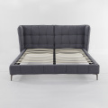 Stylish Fabric Upholstered Stainless Steel Bed