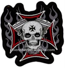 Embroidery Patches - Self Adhesive Big Skull Head Design for Biker Accessory (Patch/Emblem/Badge/Label/Crest/Insignia)