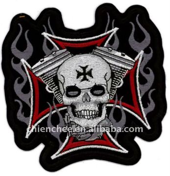 Embroidery Patches - Self Adhesive Big Skull Head Design for Biker Accessory (Patch/Emblem/Badge/Label/Crest/Insignia)