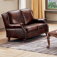 Custom Modular Two Seater Faux Leather Retro Vintage Cafe Sofas