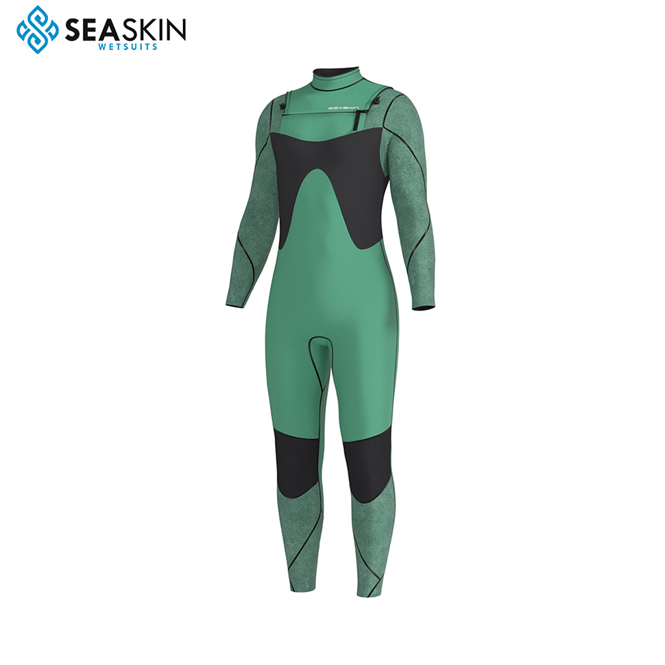 Seaskin Mens 3/2mm Front Chest Zip Custom Print Full Wetsuits