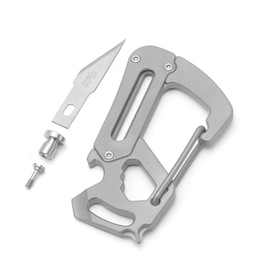 Quick Release Multifunctional Titanium Carabiner With Knife