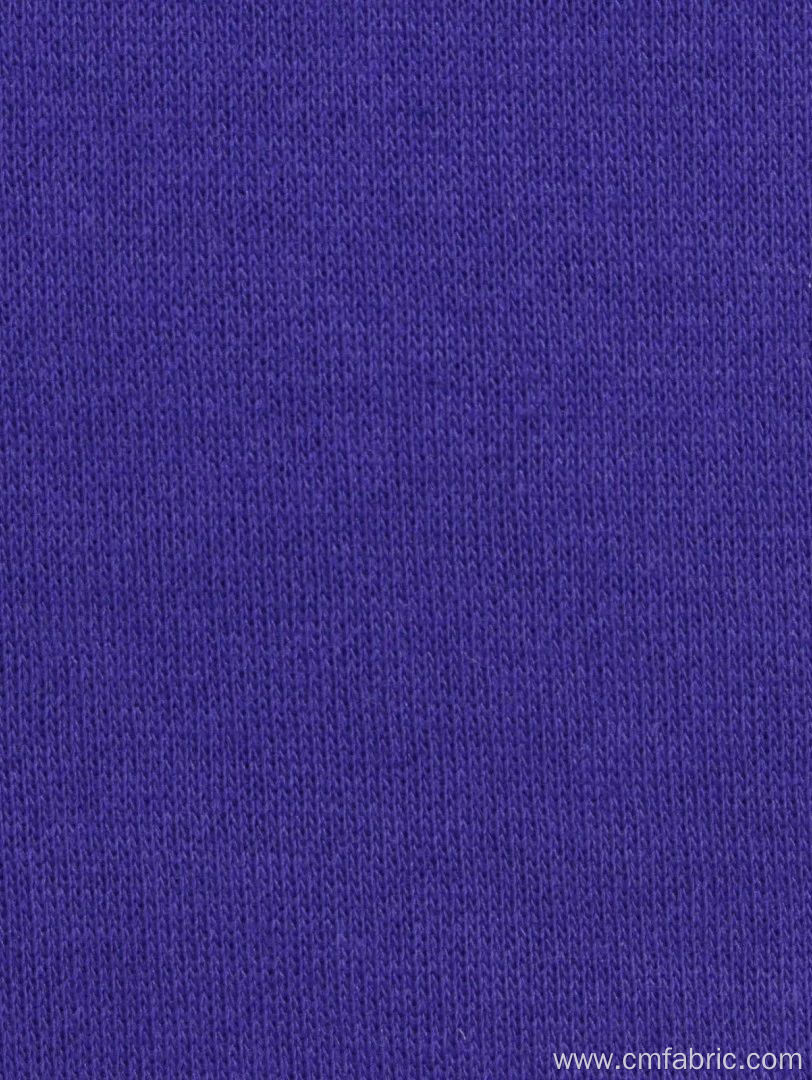 Knitted Cotton Polyester french terry plain dyed fabric