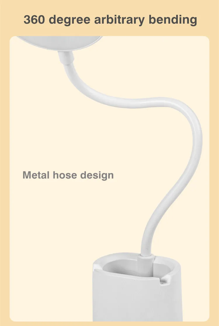 Stylish 360 Degree Nordic USB Table Lamp with Phone Holder