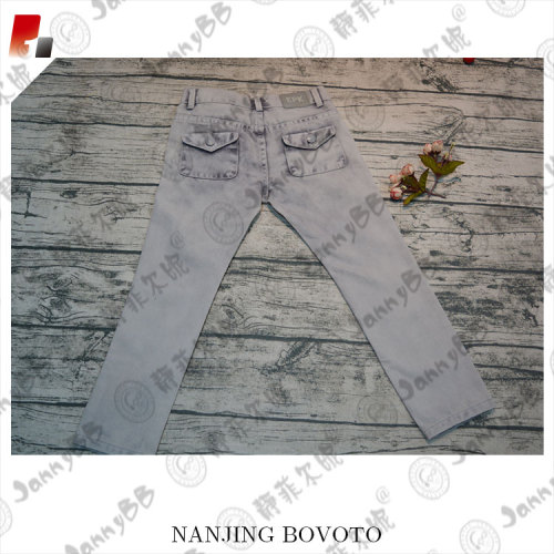 kids jeans with stone washed denim fabric