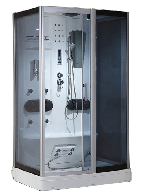 Shower Enclosure Black Portable Massage Glass Steam Shower Room