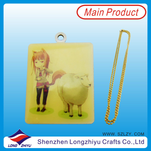 Japan Dog Tags Cartoon Custom Animal Dog Tag with Epoxy Printing Cute Girl and Sheep (LZY1018)