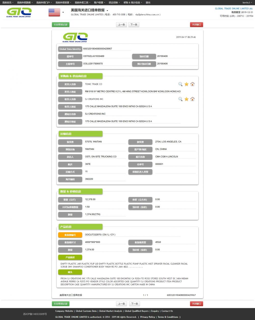 plastic customs data