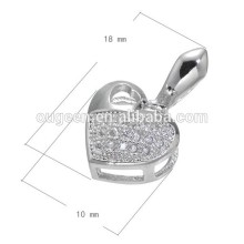 white gold plated heart shape jewelry findings clasp