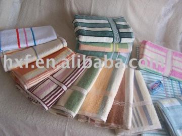 plain dyed striped towels