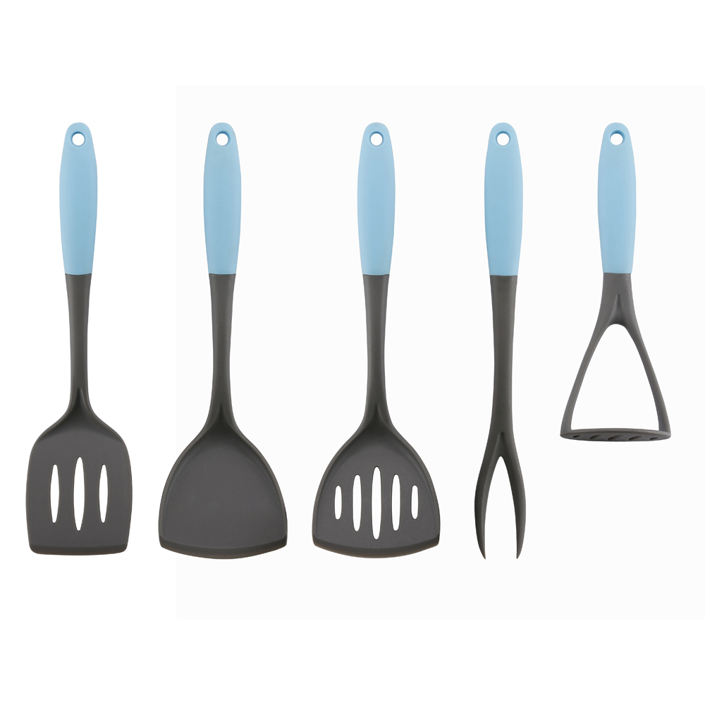 Rubber Soft Handle Nylon Kitchen Cooking Utensils