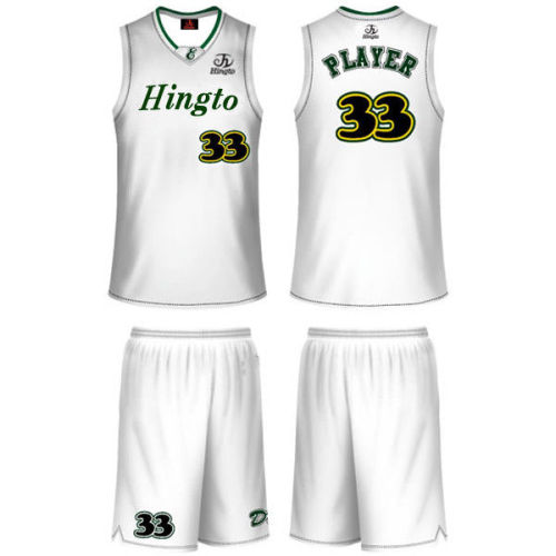 Xs - 5xl White  Custom Sublimated Basketball Suit Ribbed Collar Quick Dry Fit Esb-46
