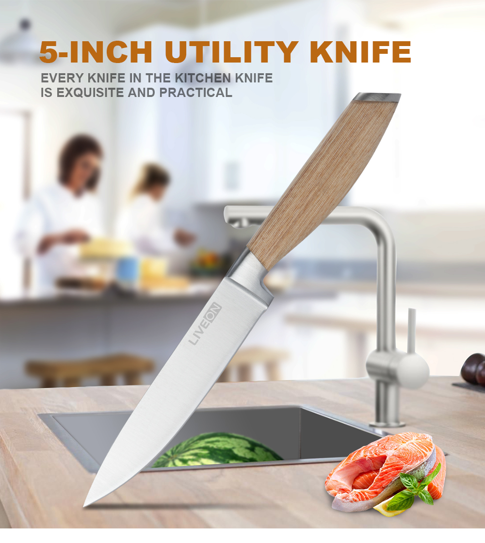 5`` UTILITY KNIFE WITH PAKKA WOOD HANDLE