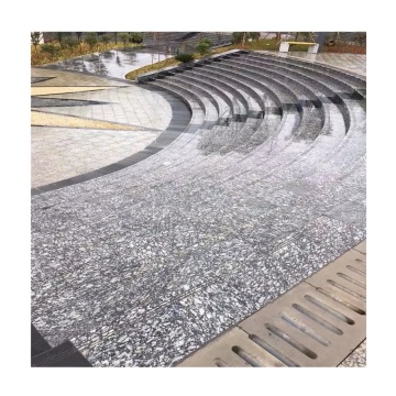 Customized Spray Wave Granite Staircase White Stone Step and Riser