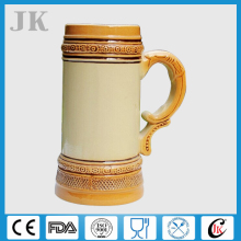 German style engraved ceramic beer stein