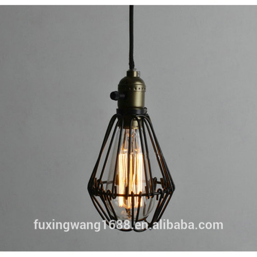 Black Vintage Industrial Antique Metal Cage Pendant Light Factory Wire Steel Lampshade Lamps