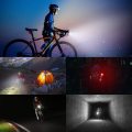 Luz frontal de ciclismo recarregável USB e luz traseira