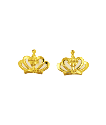 Princess Crown Earring K Gold Yellow Gold