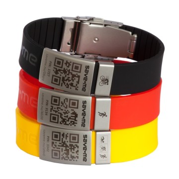 Adjustable Soft Silicone QR Code ID Bracelet