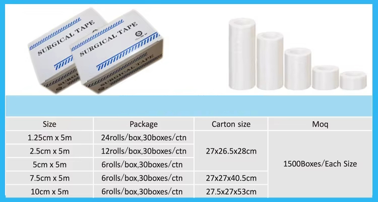 Direct Manufacture of hospital type sparadrape easy tear silk fabric tape roll--1"x10ydz/2"x10ydz/3"x10ydz