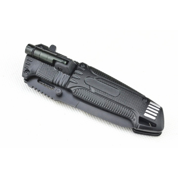 Coltello tascabile tattico nero con luce LED