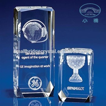 Laser engraved crystal corporate gifts award