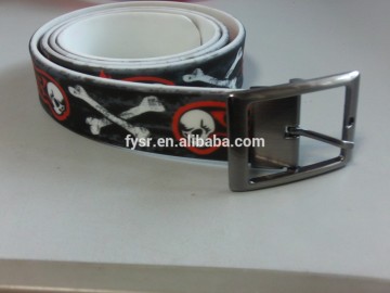 Person cranial head printing/Crossbones printing waist belts for punk