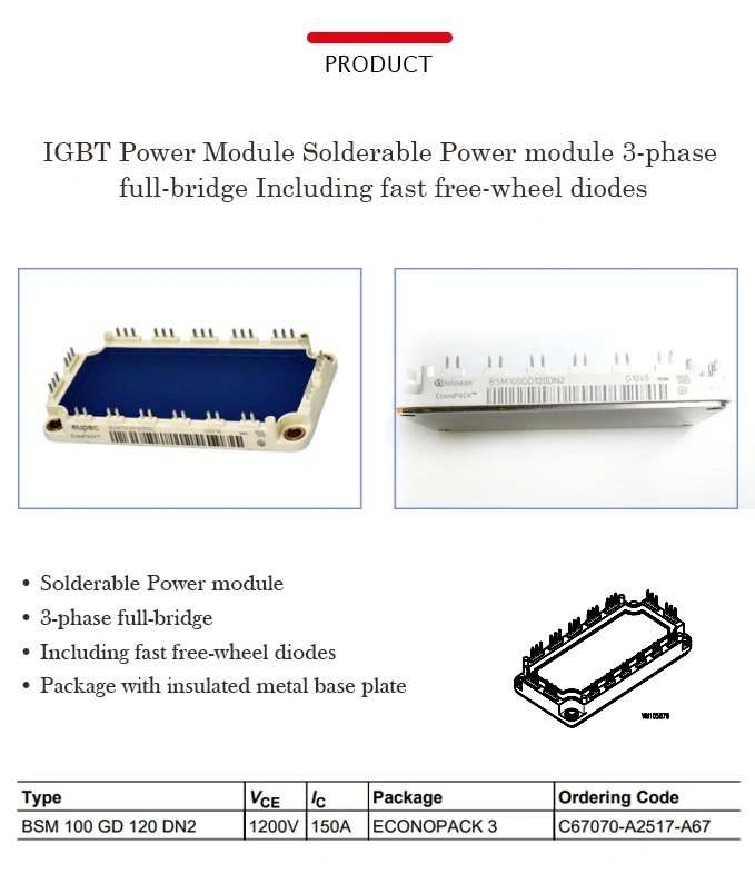 IGBT Power Module Solderable Power Module 3-Phase Full-Bridge Including Fast Free-Wheel Diodes