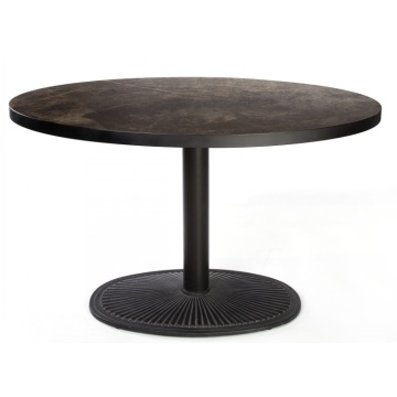 Faux Marble Wooden Restaurant Round Fireproofing Tables