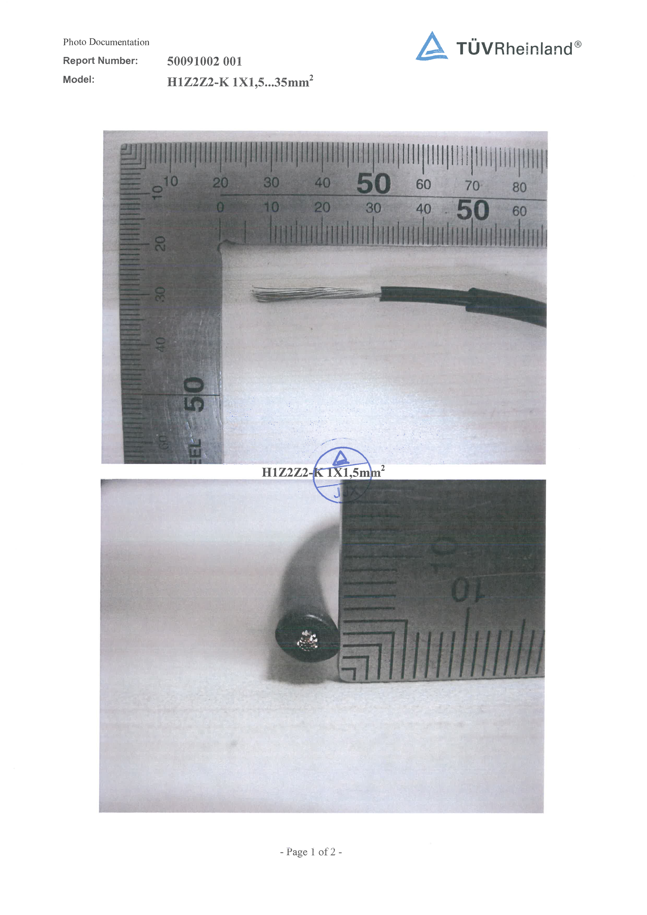 TUV Photovoltaic cable certificate-4