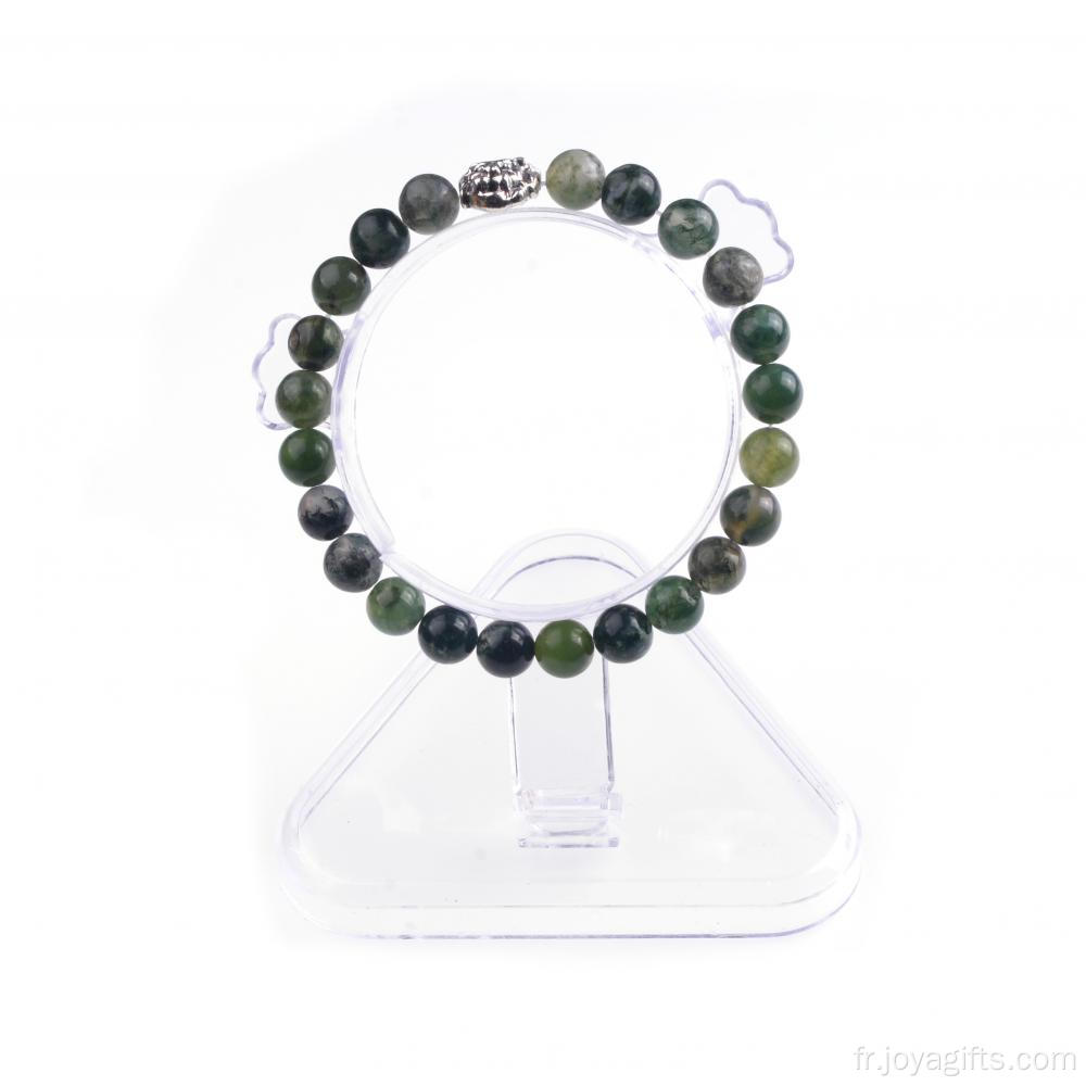 Bracelet de Perles Agate aquatiques la main 22 8mm