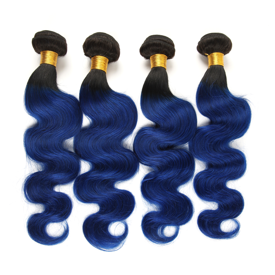 Hot sale 8"-30" virginhairweave 1b/blue ombre humanhair cheap 2 tone hair