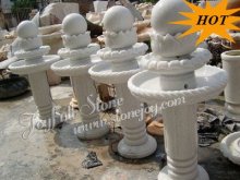 Crystal White Rotating Granite Ball Fountains