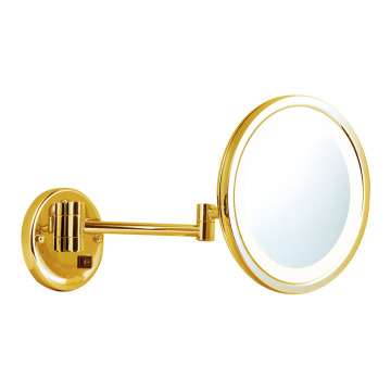 PVD gold lighted extending wall mirror