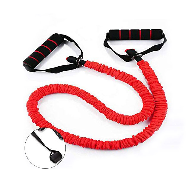 Single Resistance Band Exercise Tube with Sleeves