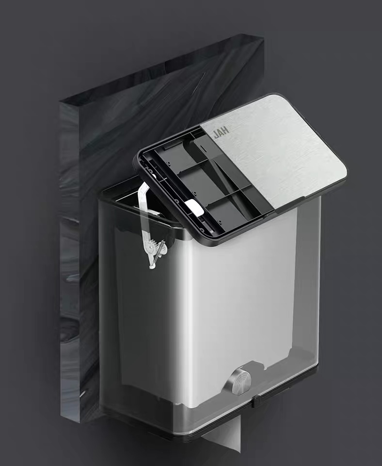 Slide open in-cabinet dustbin