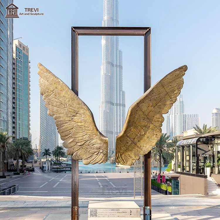 Hot Sale Custom Abstract Art Bronze Garden Wings Sculpture