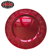 Leaf Pattern Plastic Plate with Metallic Finish