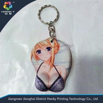 3D sexy girl shape rubber key ring