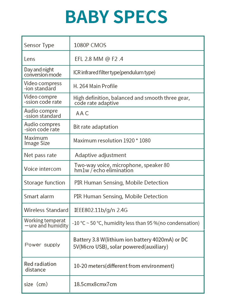 5MP Innenraum IP65 Solar Power Outdoor CCTV WLAN -Sicherheit IP -Kamera WiFi Outdoor Security CCTV -Akku Solarantrieb Kamera