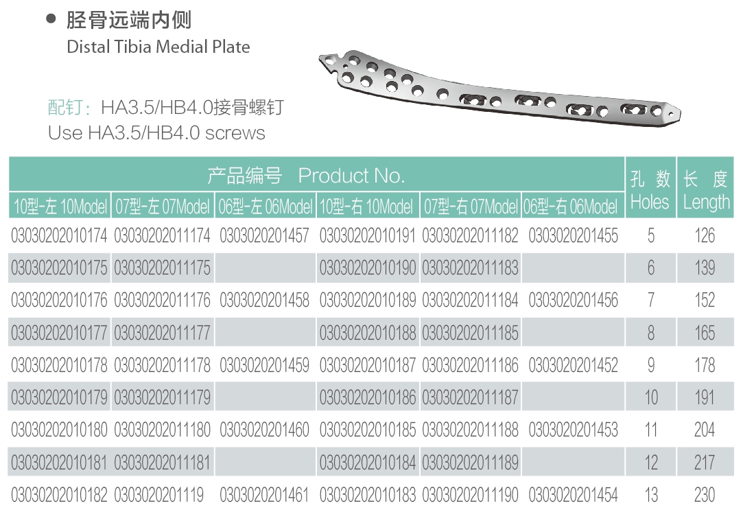 35 piring medis tibia distal 35 distal tibia medical plate