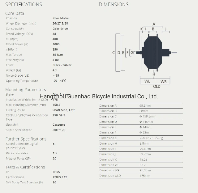 1000W 8fun Big Motor Folding 20inch Ce Fat Tire Electric Bike