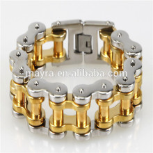 Custom stainless steel mens hand bracelets bike chain