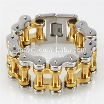 Custom stainless steel mens hand bracelets bike chain